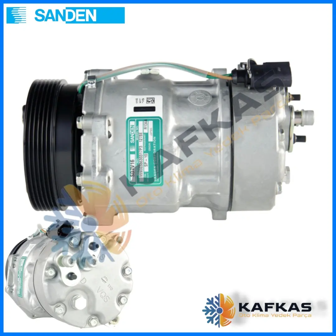 SANDEN 1080/1278 PEUGEOT 306-SKODA OCTAVIA - VW BEETLE-JETTA-A4 KLİMA KOMPRESÖRÜ