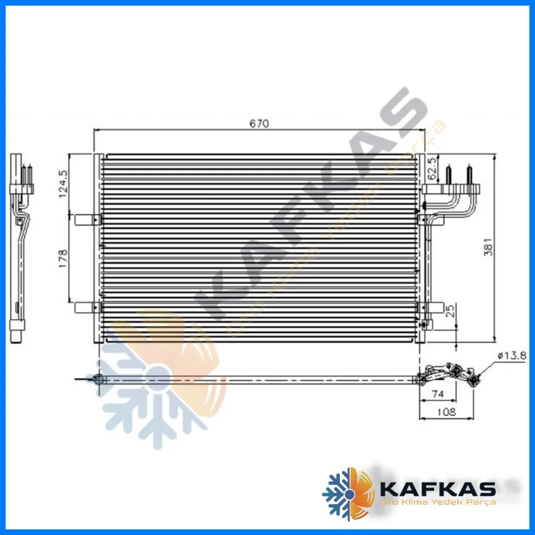 FORD FOCUS C MAX TÜPSÜZ KLİMA RADYATÖRÜ