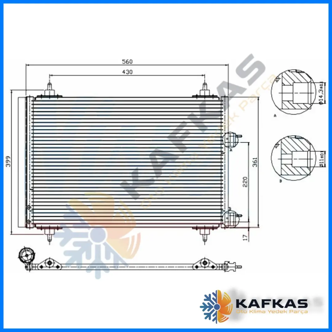 PEUGEOT 307 | 308 - CITROEN C4 - BERLINGO PARTNER KLİMA RADYATÖRÜ