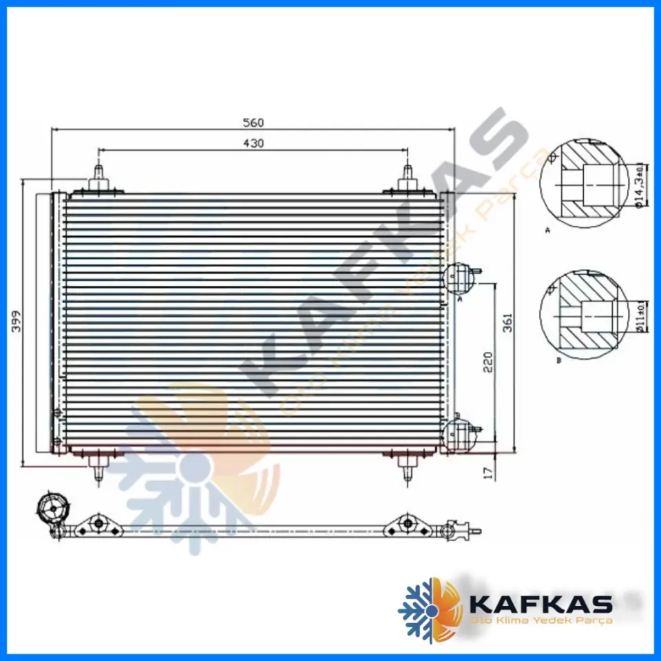 PEUGEOT 307 | 308 - CITROEN C4 - BERLINGO PARTNER KLİMA RADYATÖRÜ