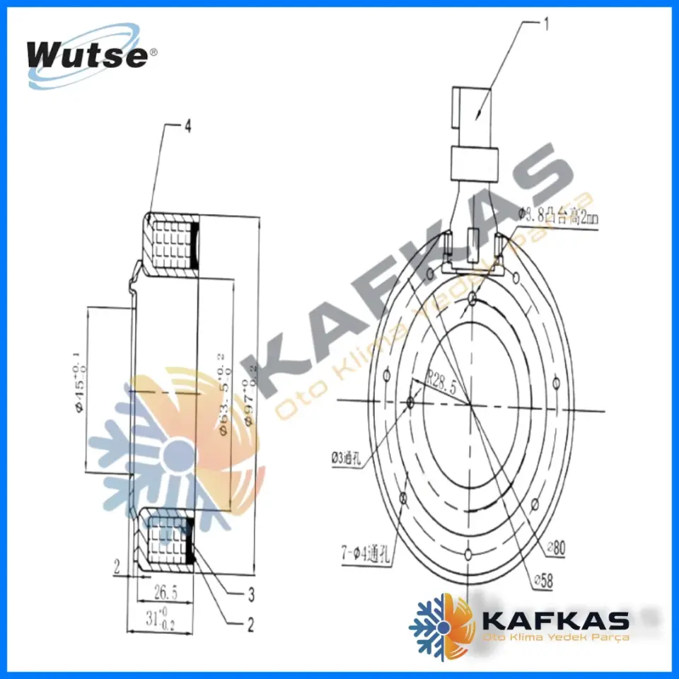 WUT.4206.0115 FORD FOCUS TRANSIT YM KLİMA BOBİNİ